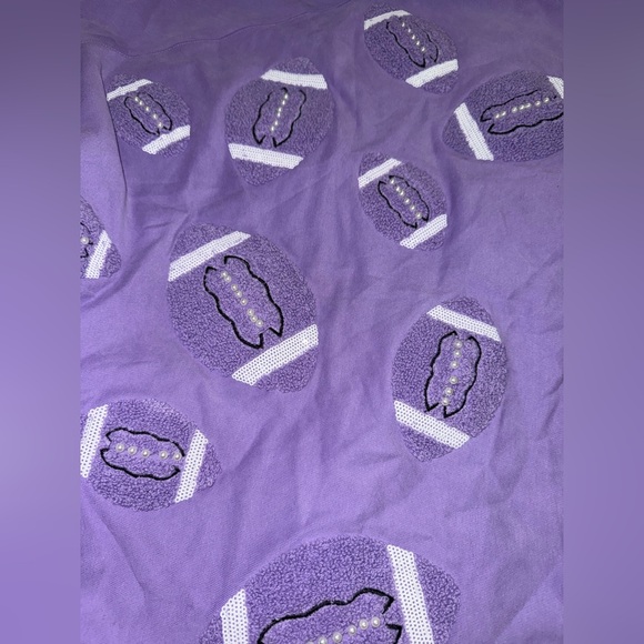 Queen of Sparkles Fuzzy Football Set M top and XS short - Picture 3 of 6